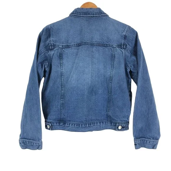 Tinsel Town Women's Small Blue Studded Button Front Denim Jean Jacket Cotton - Picture 2 of 9